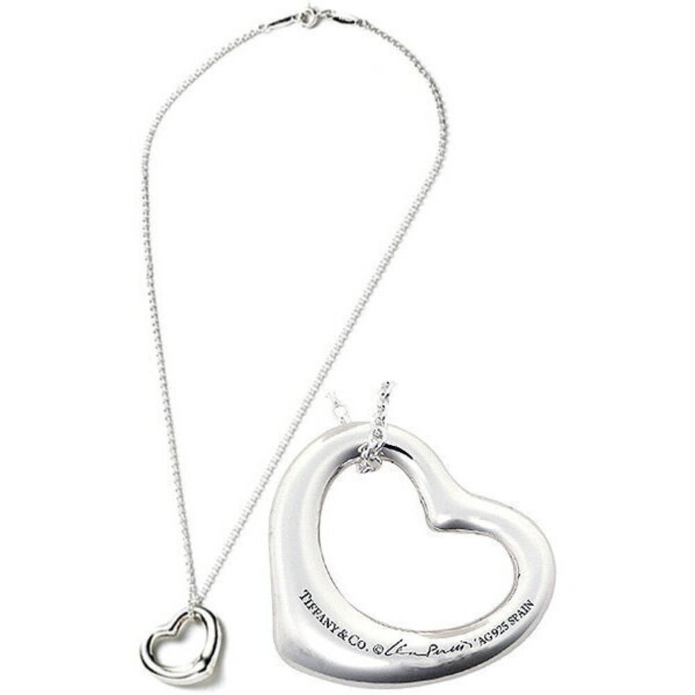 Tiffany Co Open Heart NecklaceSilver Chain Pendant NecklaceSterling Silver - Picture 2 of 2